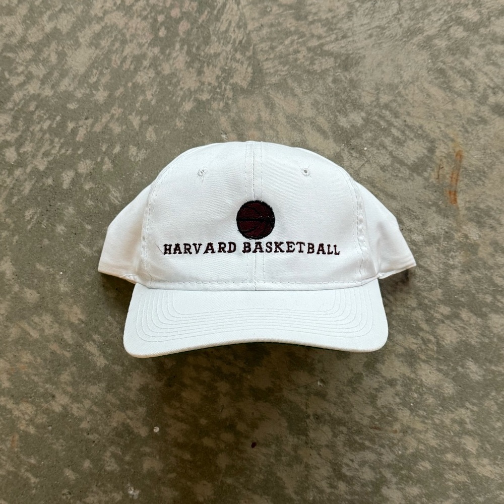 Vintage Harvard Basketball Embroidered White Cap